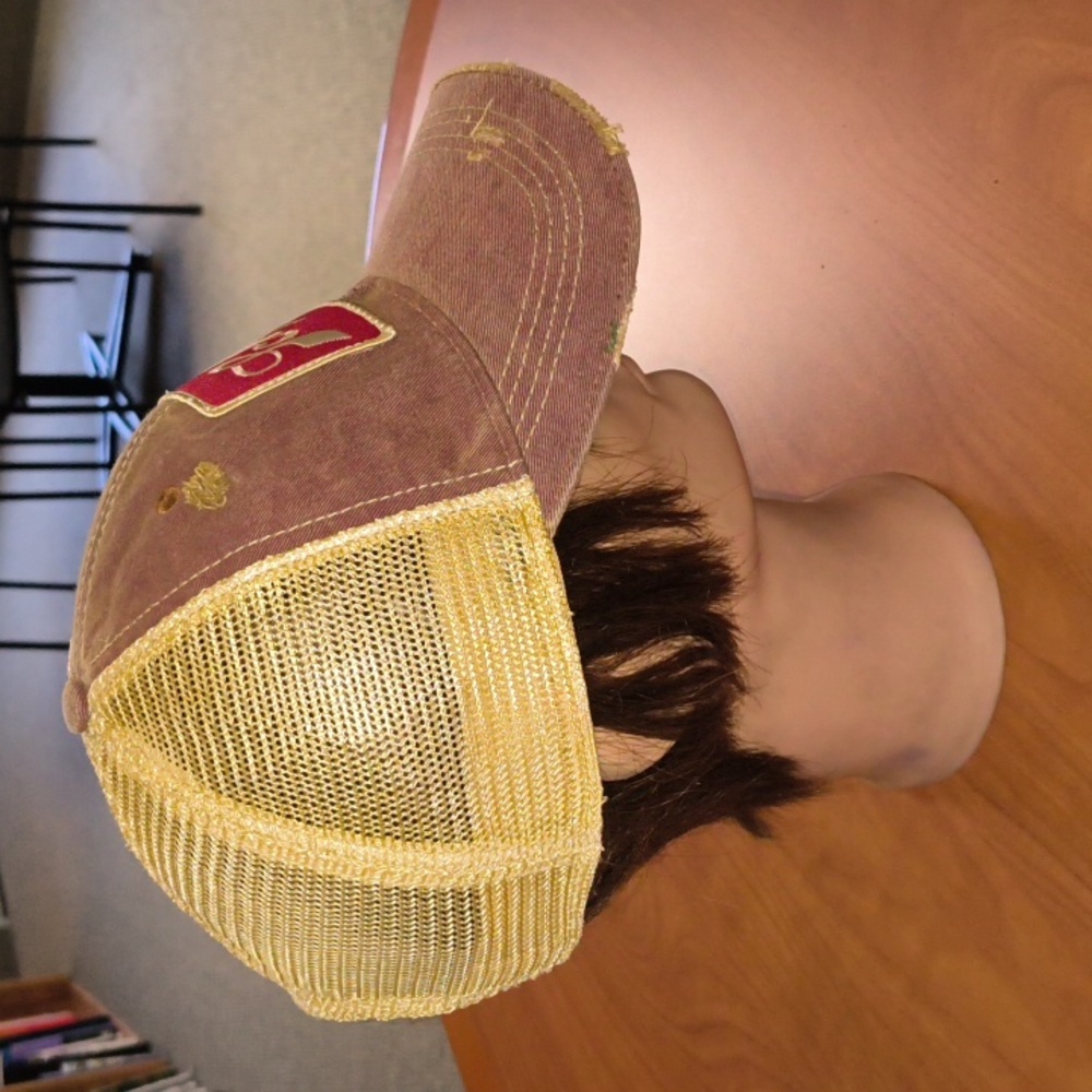 Schlitz Beer Stitched Patch Distressed Burgundy T… - image 5